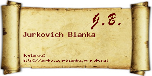 Jurkovich Bianka névjegykártya