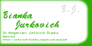 bianka jurkovich business card